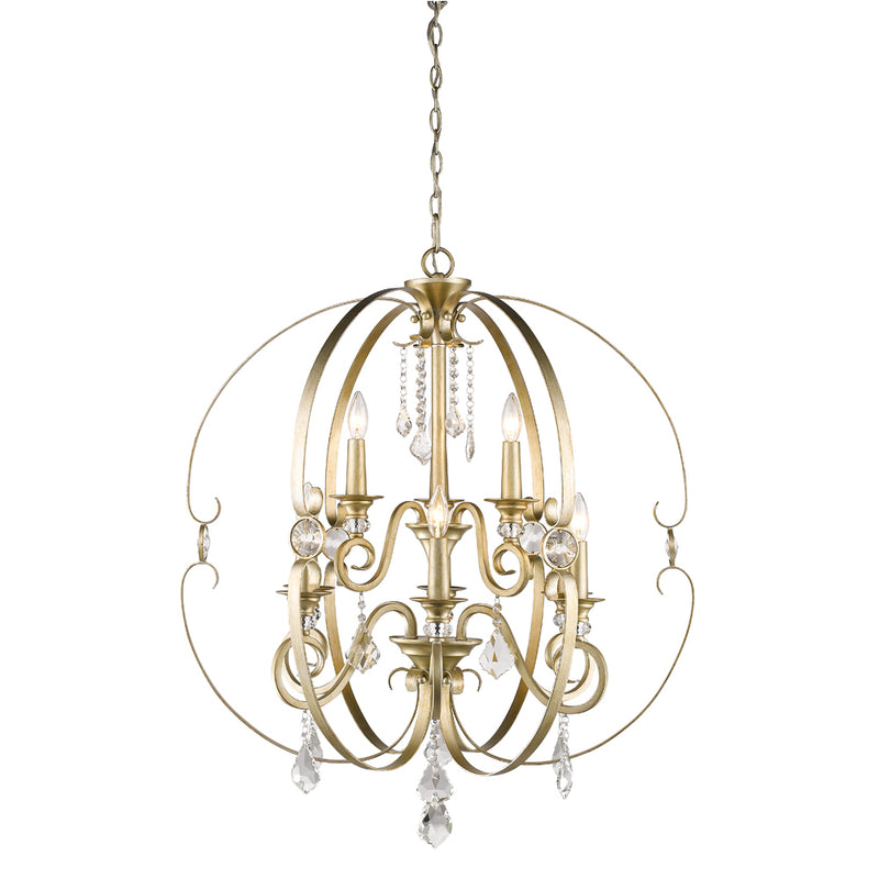 Golden - 1323-9 WG - Nine Light Chandelier - Ella - White Gold