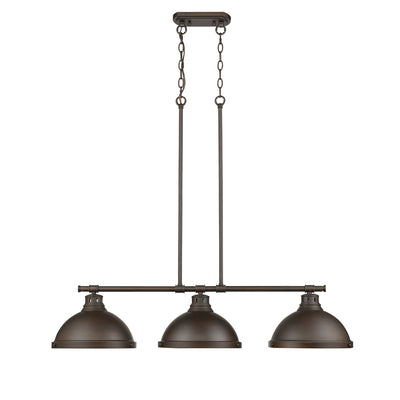 Golden - 3602-3LP RBZ-RBZ - Three Light Linear Pendant - Duncan RBZ - Rubbed Bronze