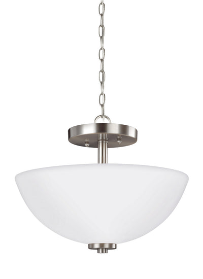 Generation Lighting. - 77160EN3-962 - Two Light Semi-Flush Convertible Pendant - Oslo - Brushed Nickel