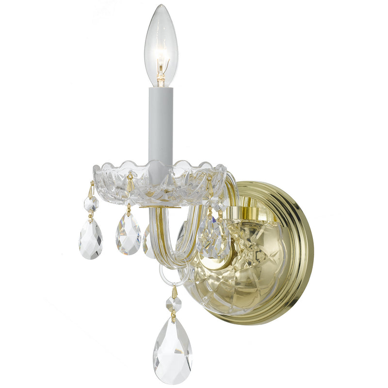 Crystorama - 1031-PB-CL-SAQ - One Light Wall Sconce - Traditional Crystal - Polished Brass