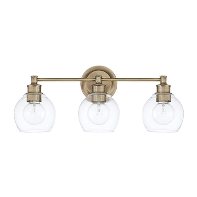 Capital Lighting - 121131AD-426 - Three Light Vanity - Mid Century - Aged Brass