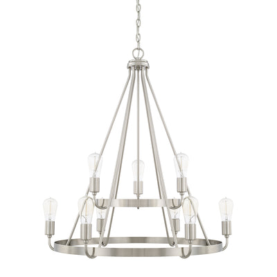 Capital Lighting - 420091BN - Nine Light Chandelier - Tanner - Brushed Nickel