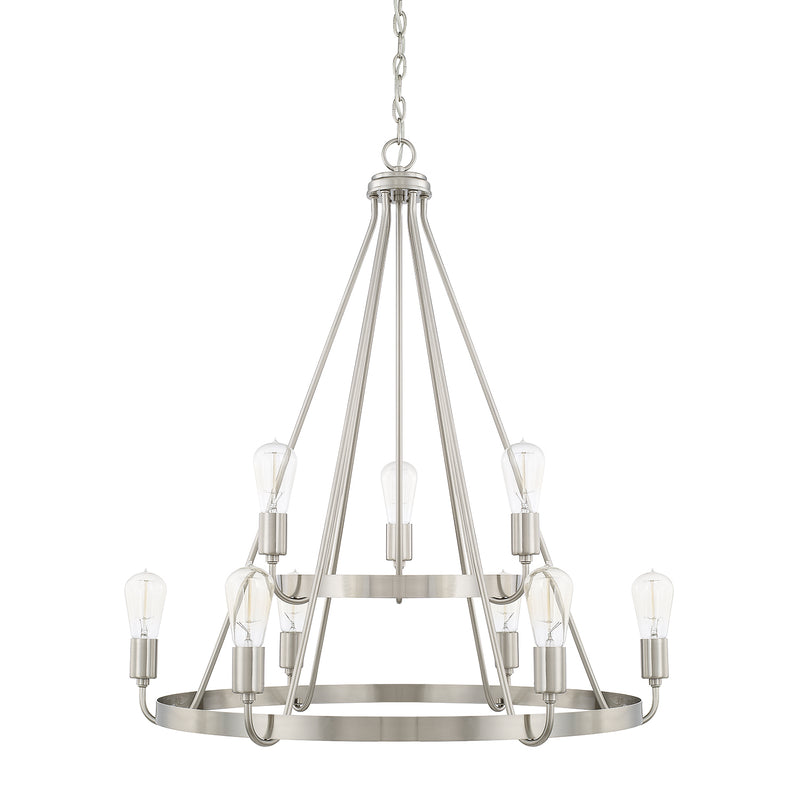 Capital Lighting - 420091BN - Nine Light Chandelier - Tanner - Brushed Nickel