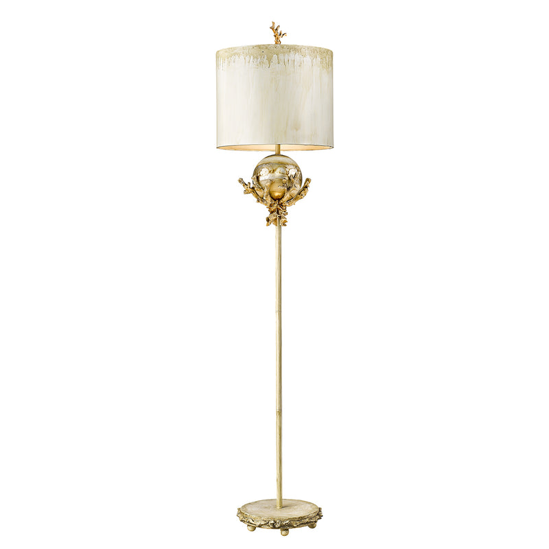 Lucas + McKearn - FL1183 - Two Light Floor Lamp - Trellis - Silver Leaf Orb