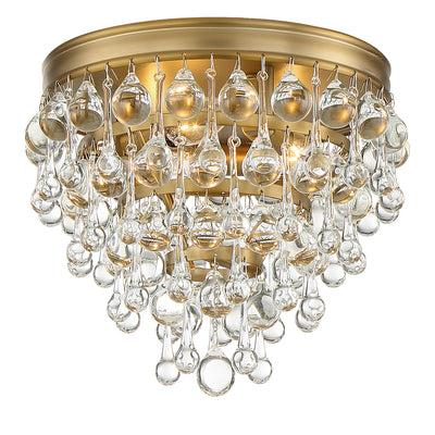 Crystorama - 135-VG - Three Light Flush Mount - Calypso - Vibrant Gold