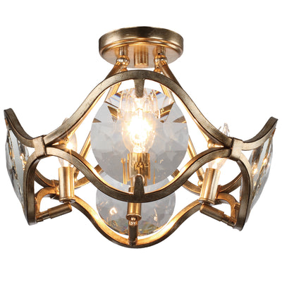 Crystorama - QUI-7624-DT - Four Light Semi Flush Mount - Quincy - Distressed Twilight