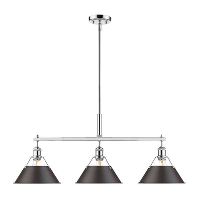 Golden - 3306-LP CH-RBZ - Three Light Linear Pendant - Orwell CH - Chrome