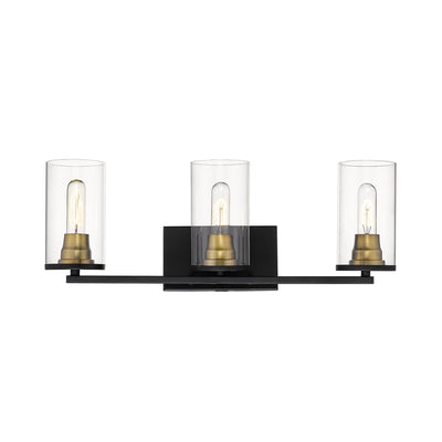 Millennium - 3493-MB/HBZ - Three Light Vanity - Pasadena - Matte Black/Heirloom Bronze