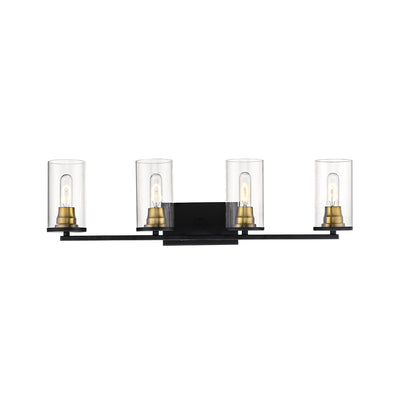 Millennium - 3494-MB/HBZ - Four Light Vanity - Pasadena - Matte Black/Heirloom Bronze