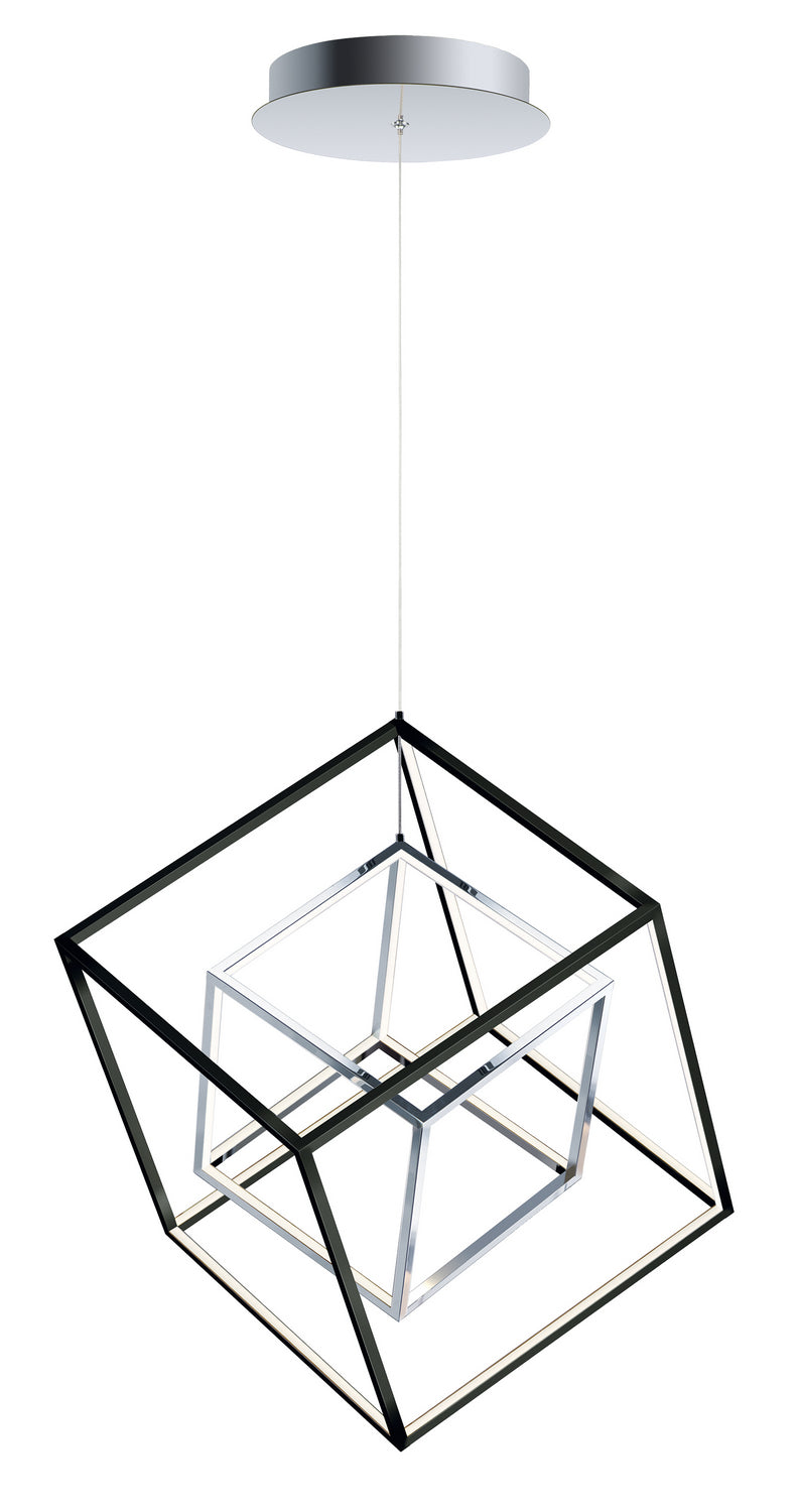 ET2 - E30584-BKPC - LED Pendant - 4 Square - Black / Polished Chrome