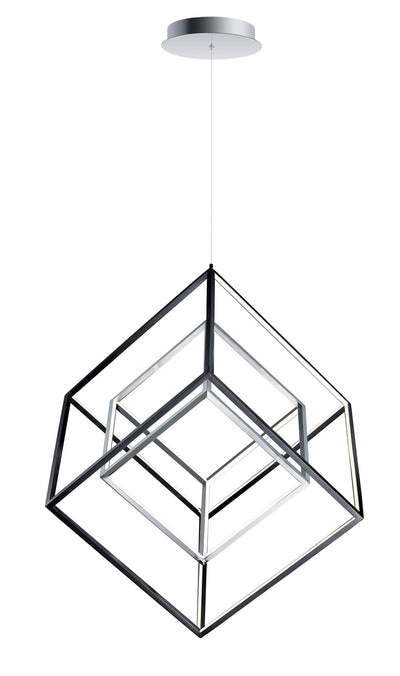 ET2 - E30586-BKPC - LED Pendant - 4 Square - Black / Polished Chrome