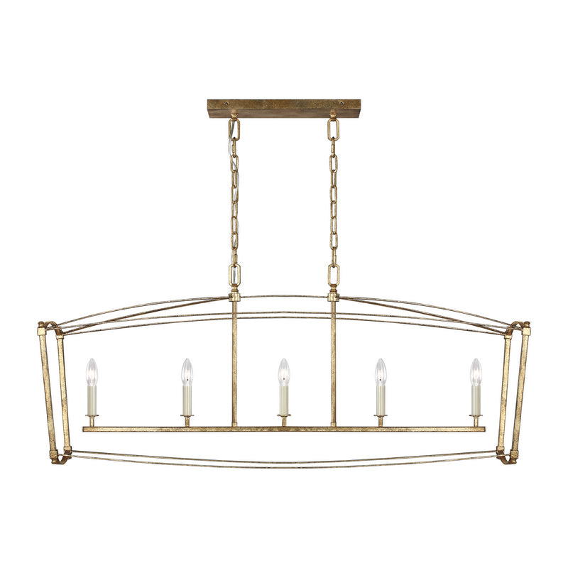 Visual Comfort Studio - F3326/5ADB - Five Light Linear Chandelier - Thayer - Antique Gild