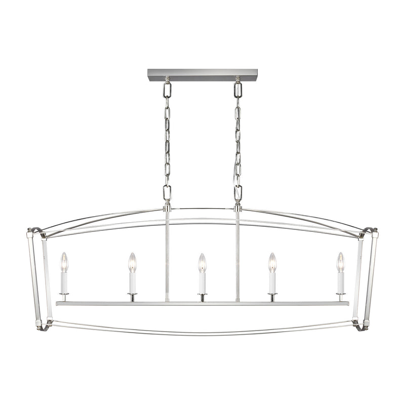 Visual Comfort Studio - F3326/5PN - Five Light Linear Chandelier - Thayer - Polished Nickel