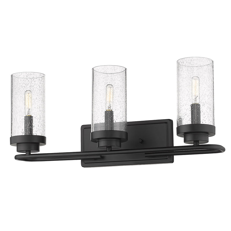 Golden - 2380-BA3 BLK-SD - Three Light Bath Vanity - Holden BLK - Matte Black