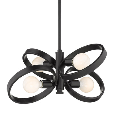 Golden - 8330-4 BLK - Four Light Chandelier - Sloane BLK - Matte Black