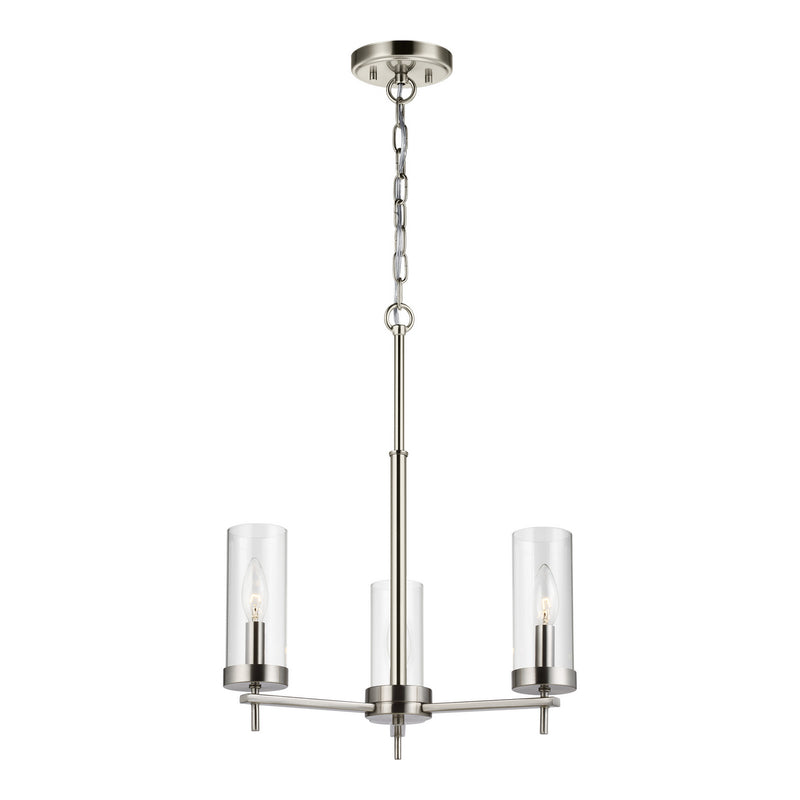 Visual Comfort Studio - 3190303-962 - Three Light Chandelier - Zire - Brushed Nickel