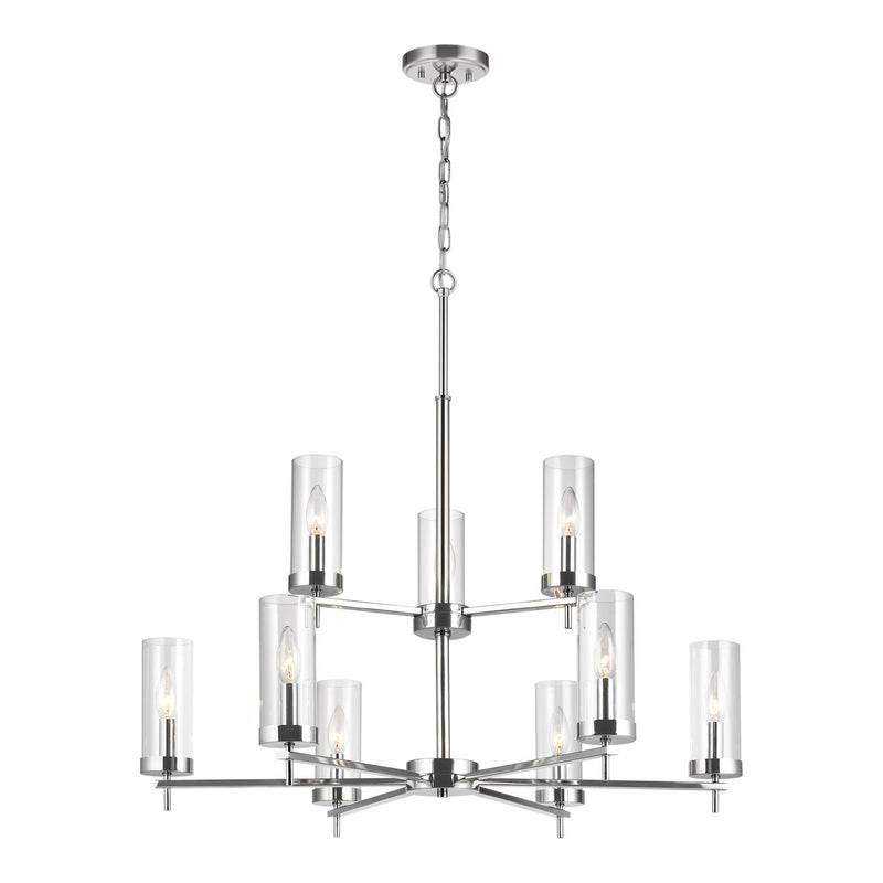 Visual Comfort Studio - 3190309-05 - Nine Light Chandelier - Zire - Chrome