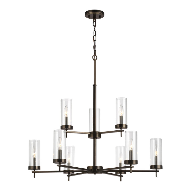 Visual Comfort Studio - 3190309EN-778 - Nine Light Chandelier - Zire - Brushed Oil Rubbed Bronze