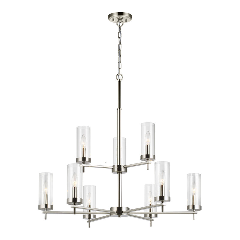 Visual Comfort Studio - 3190309EN-962 - Nine Light Chandelier - Zire - Brushed Nickel