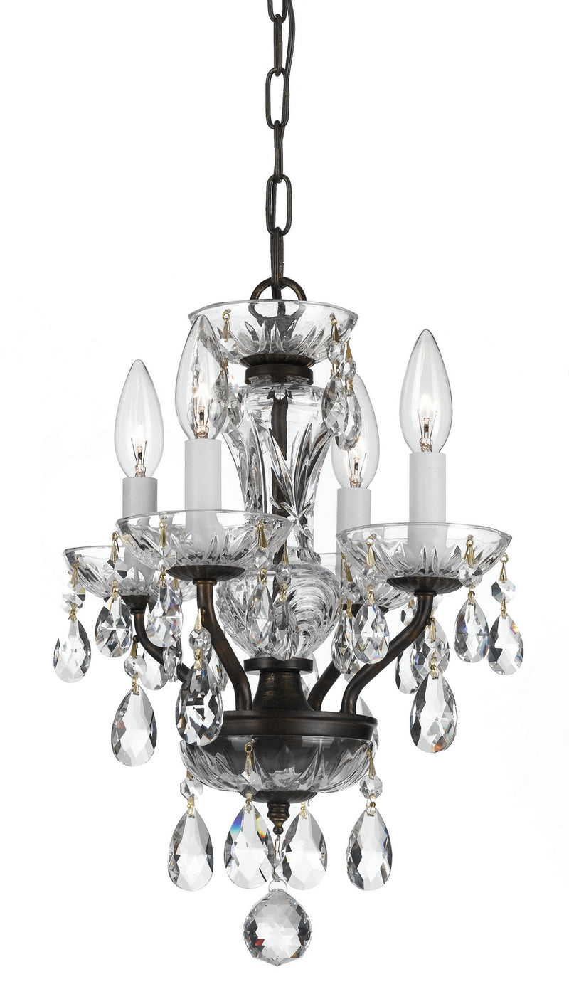 Crystorama - 5534-EB-CL-SAQ - Four Light Chandelier - Traditional Crystal - English Bronze