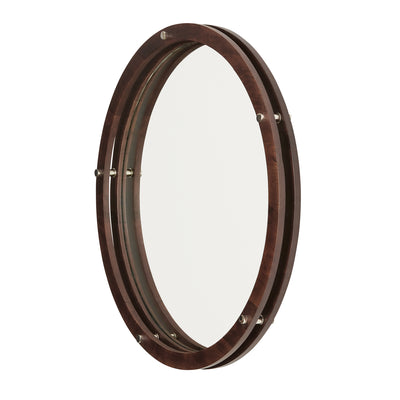 Round Wood Mirror