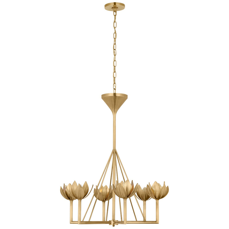 Visual Comfort Signature - JN 5003AB - Six Light Chandelier - Alberto - Antique-Burnished Brass