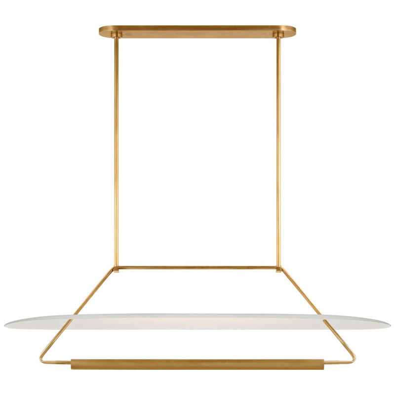 Visual Comfort Signature - KW 5107AB/WHT - LED Linear Pendant - Teline - Antique-Burnished Brass and Matte White