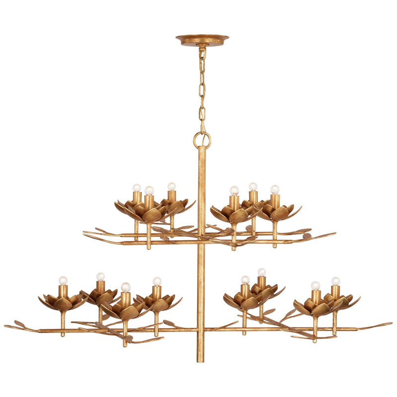 Visual Comfort Signature - JN 5160AGL - LED Chandelier - Clementine - Antique Gold Leaf