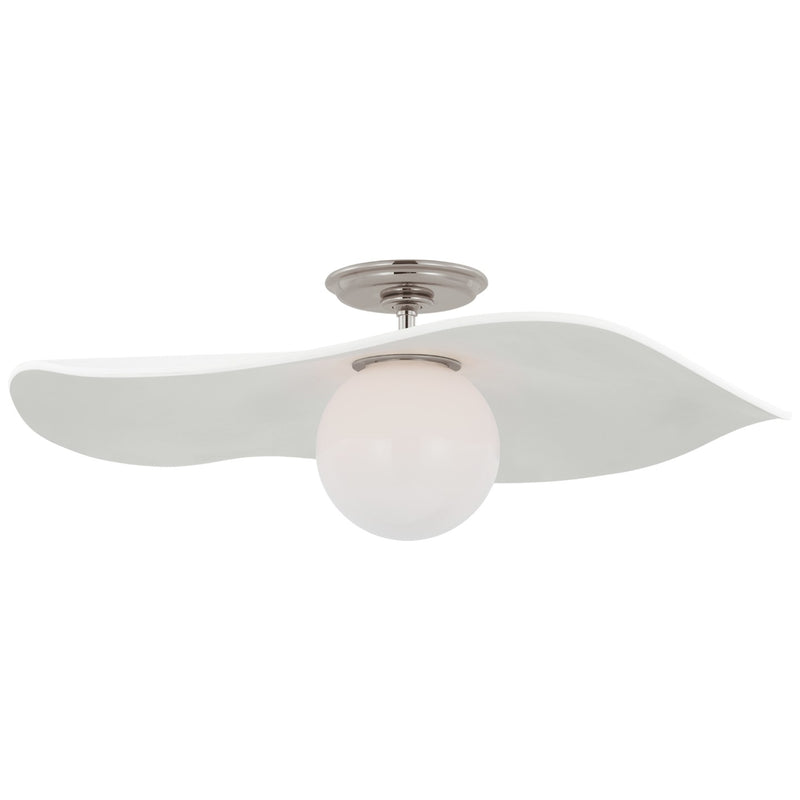 Visual Comfort Signature - WS 4040PN-WHT - LED Semi-Flush Mount - Mahalo - Polished Nickel