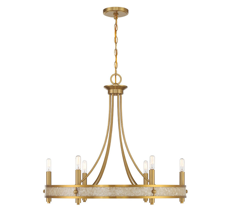 Savoy House - 1-2053-6-322 - Six Light Chandelier - Camden - Warm Brass