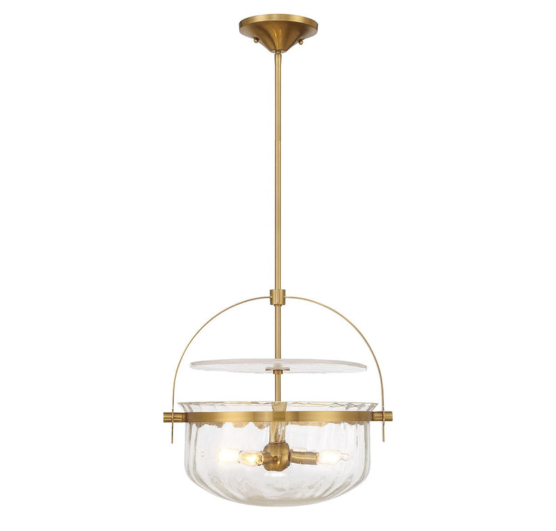 Savoy House - 6-4723-4-322 - Four Light Convertible Semi-Flush/Pendant - Denmar - Warm Brass