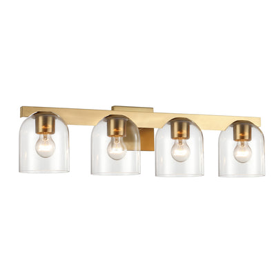 Maxim - 21234CLNAB - Four Light Bath Vanity - Scoop - Natural Aged Brass