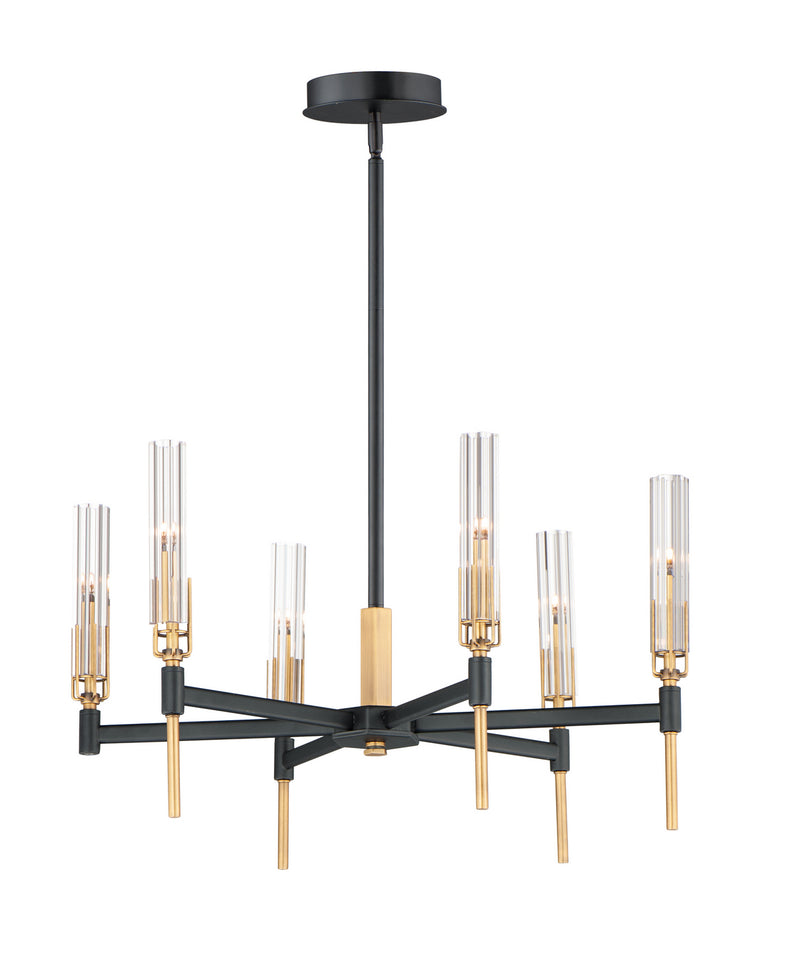 Maxim - 16125CLBKAB - LED Chandelier - Flambeau - Black / Antique Brass