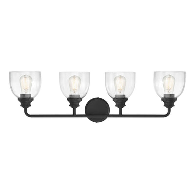 Savoy House - 8-7205-4-BK - Four Light Bath Bar - Vale - Black