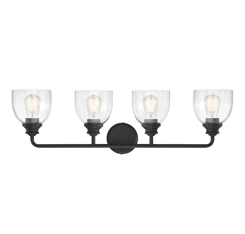 Savoy House - 8-7205-4-BK - Four Light Bath Bar - Vale - Black