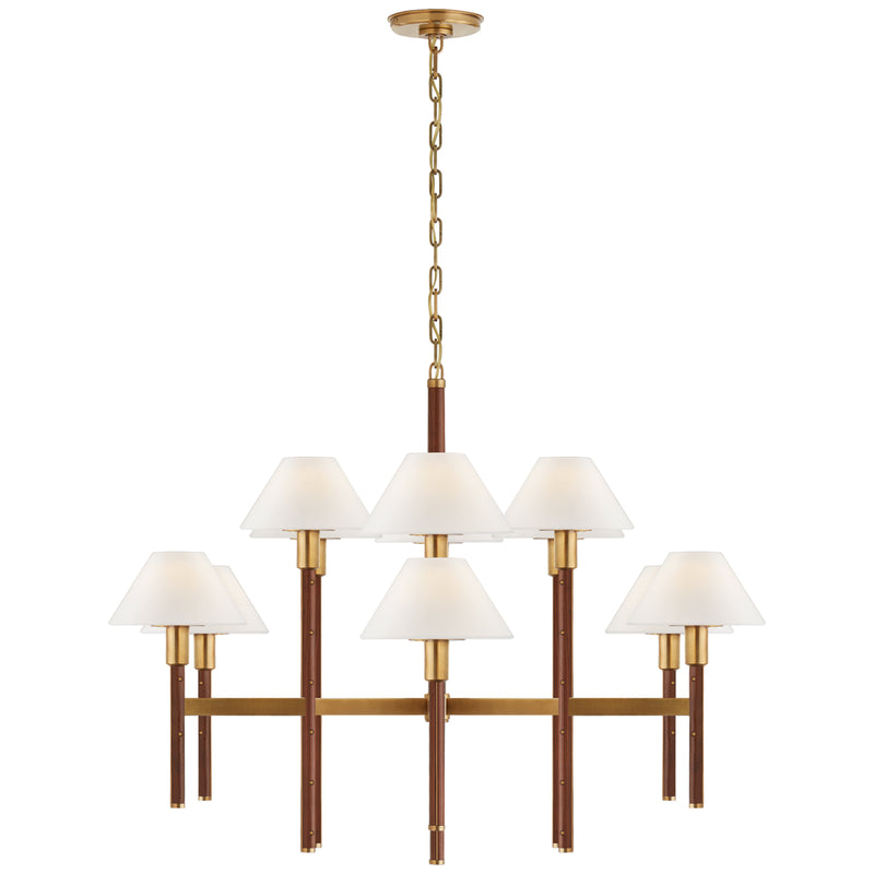 Ralph Lauren - RL 5572NB/NRO-L - 12 Light Chandelier - Radford - Natural Brass and Natural Rift Oak