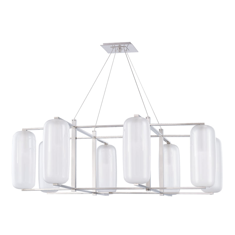 Hudson Valley - 3478-PN - Eight Light Chandelier - Pebble - Polished Nickel