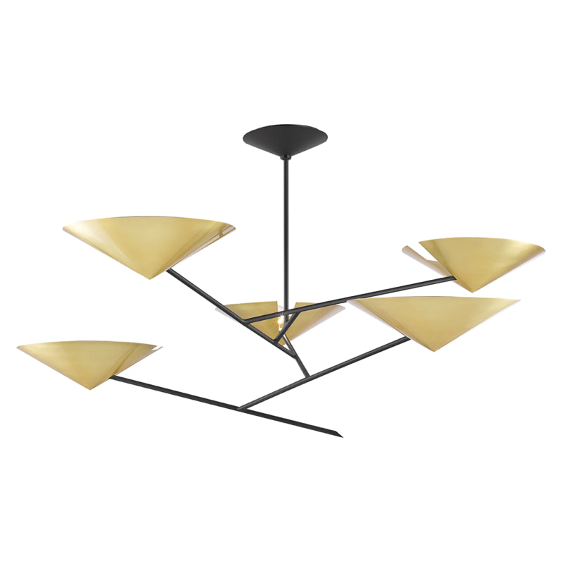 Hudson Valley - 9760-AGB/BK - Five Light Chandelier - Equilibrium - Aged Brass/Black