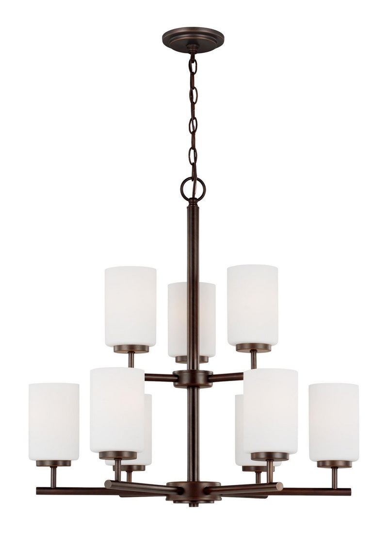 Generation Lighting - 31162-710 - Nine Light Chandelier - Oslo - Bronze