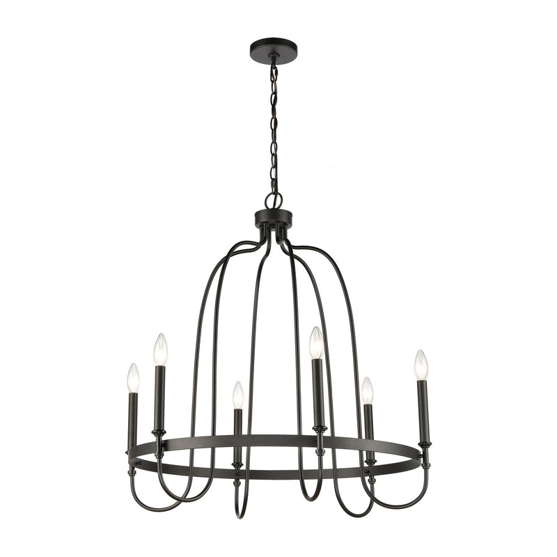 ELK Home - 46383/6 - Six Light Chandelier - Wickshire - Matte Black