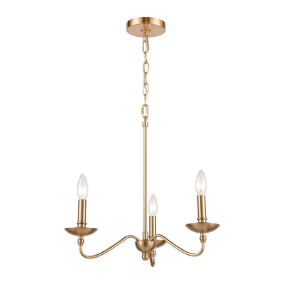 ELK Home - 46795/3 - Three Light Chandelier - Wellsley - Burnished Brass