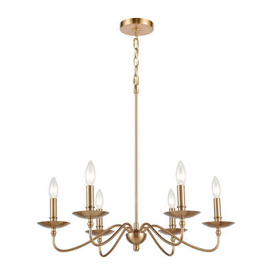 ELK Home - 46796/6 - Six Light Chandelier - Wellsley - Burnished Brass