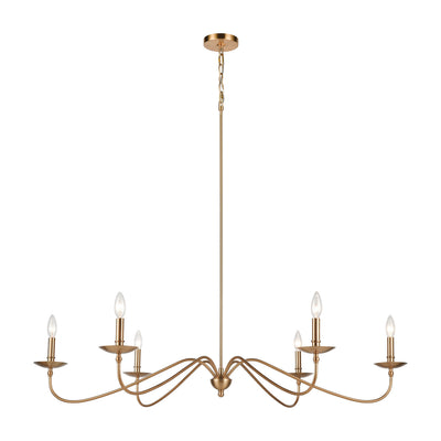 ELK Home - 46799/6 - Six Light Linear Chandelier - Wellsley - Burnished Brass