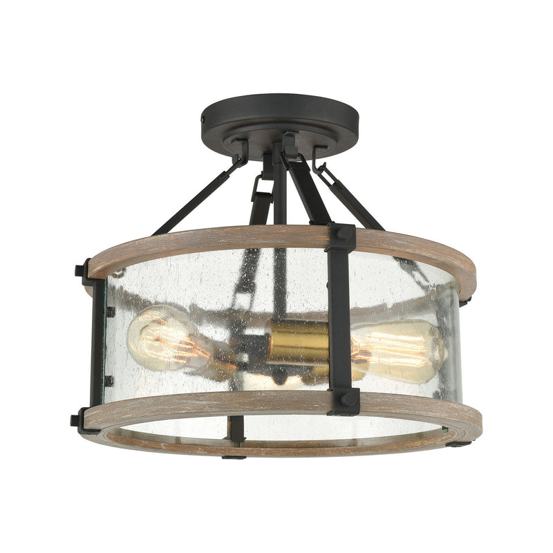 ELK Home - 47286/3 - Three Light Semi Flush Mount - Geringer - Charcoal