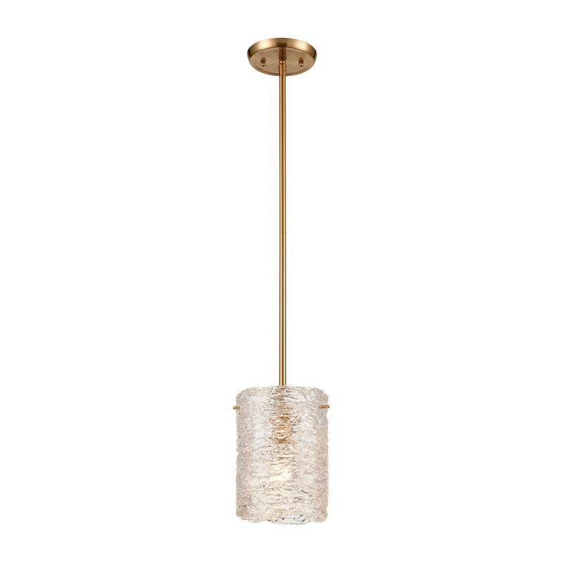 ELK Home - 60194/1 - One Light Mini Pendant - Chiseled Ice - Satin Brass