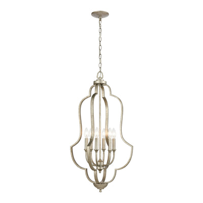 ELK Home - 75105/6 - Six Light Pendant - Lanesboro - Dusted Silver