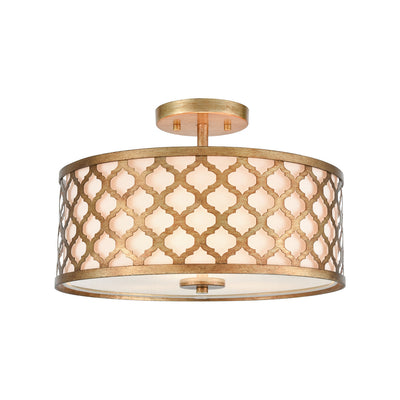 ELK Home - 75135/3 - Three Light Semi Flush Mount - Arabesque - Bronzed Gold