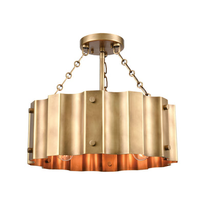 ELK Home - 89066/3 - Three Light Semi Flush Mount - Clausten - Brass