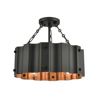 ELK Home - 89076/3 - Three Light Semi Flush Mount - Clausten - Black