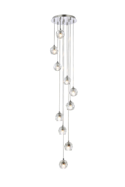 Elegant Lighting - 3505G11C - Ten Light Pendant - Eren - Chrome